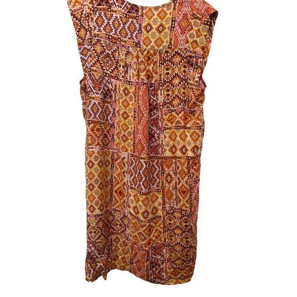 Nine West Women's Orange Printed Tassel Neck Dress Size 12-w3205 - Picture 9 of 11